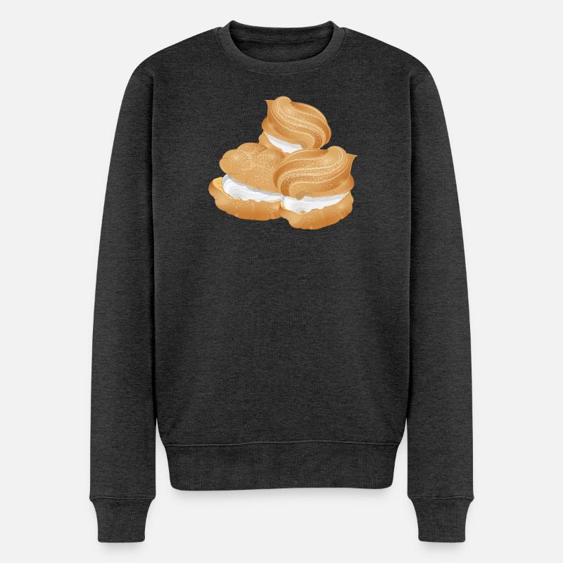 Illustration von drei gefüllten Windbeutel - Männer Premium Bio Pullover - Anthrazit meliert