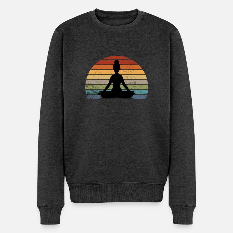 Meditation - Männer Premium Bio Pullover - Anthrazit meliert