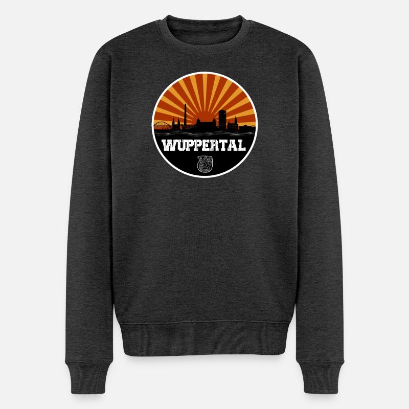 Wuppertal Retro Skyline - Pull Premium bio Homme - anthracite chiné