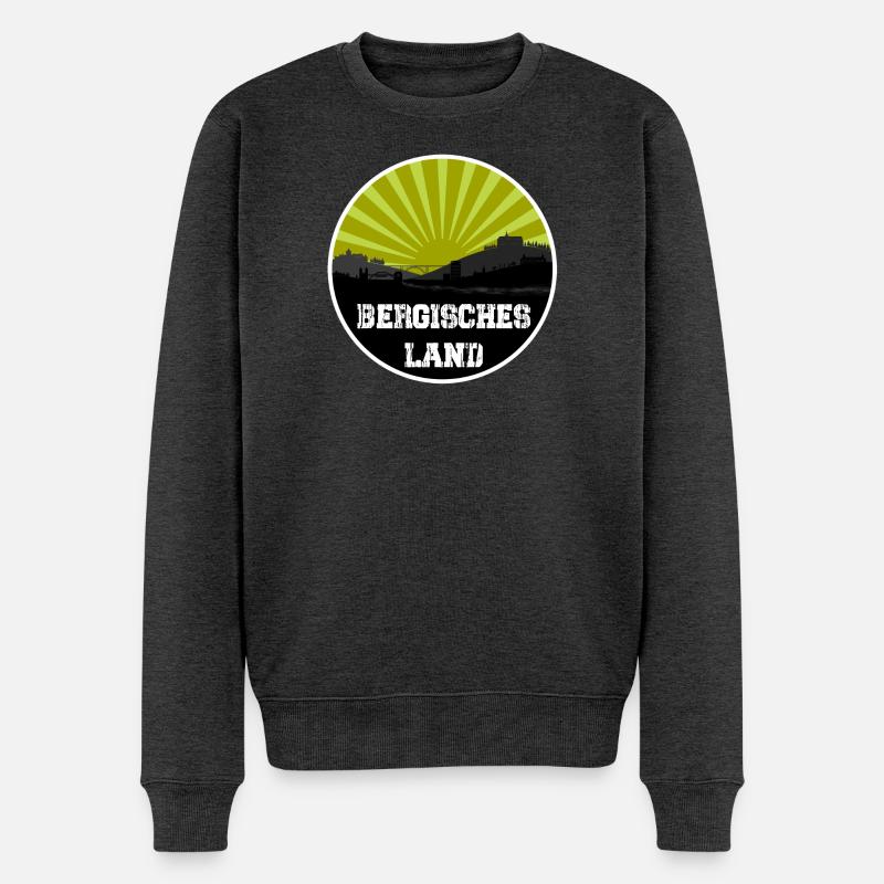 Bergisches Land Retro Skyline - Männer Premium Bio Pullover - Anthrazit meliert