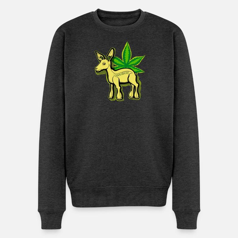 Cannabiche 05 mit Tippfehler - Männer Premium Bio Pullover - Anthrazit meliert
