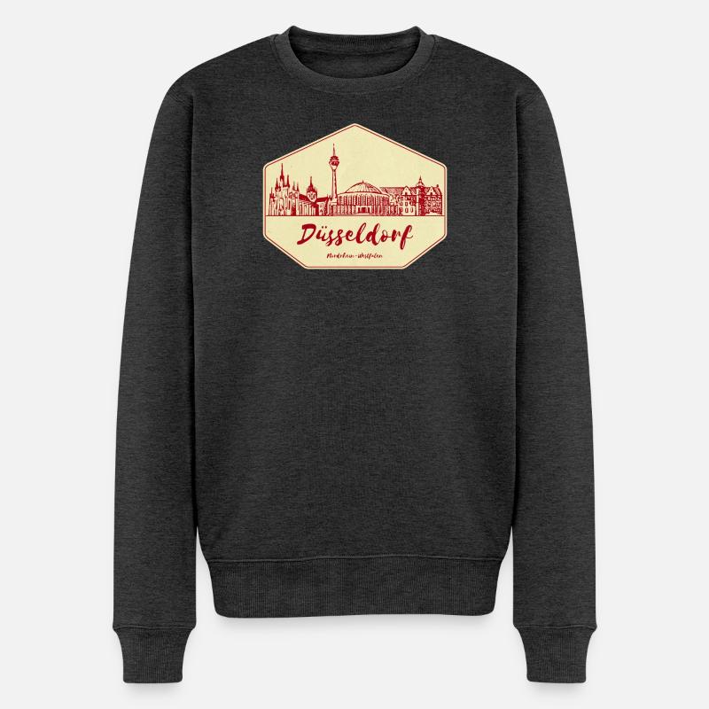 Badge Skyline de Düsseldorf - Pull Premium bio Homme - anthracite chiné