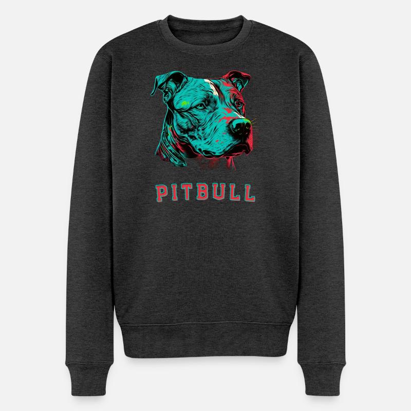 Pitbull - Männer Premium Bio Pullover - Anthrazit meliert