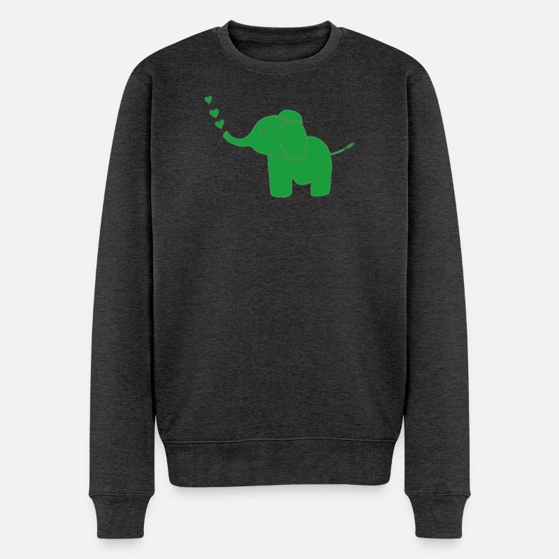 Vert éléphant - Pull Premium bio Homme - anthracite chiné