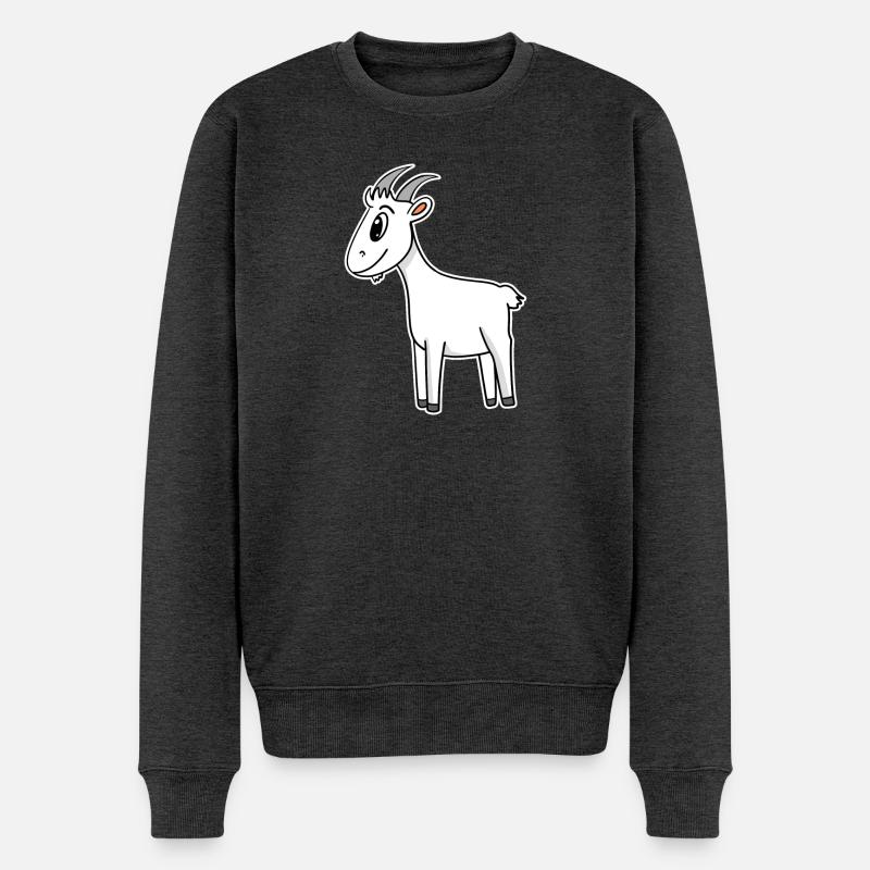 Ziege Ziegenbock Bock - Männer Premium Bio Pullover - Anthrazit meliert