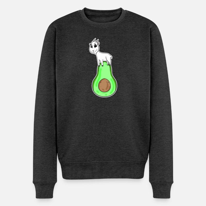 Ziegenbock auf Avocado - Männer Premium Bio Pullover - Anthrazit meliert