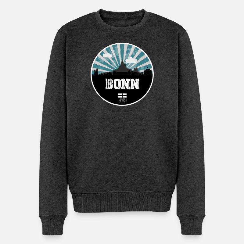 L’heure bleue de Bonn Skyline - Pull Premium bio Homme - anthracite chiné