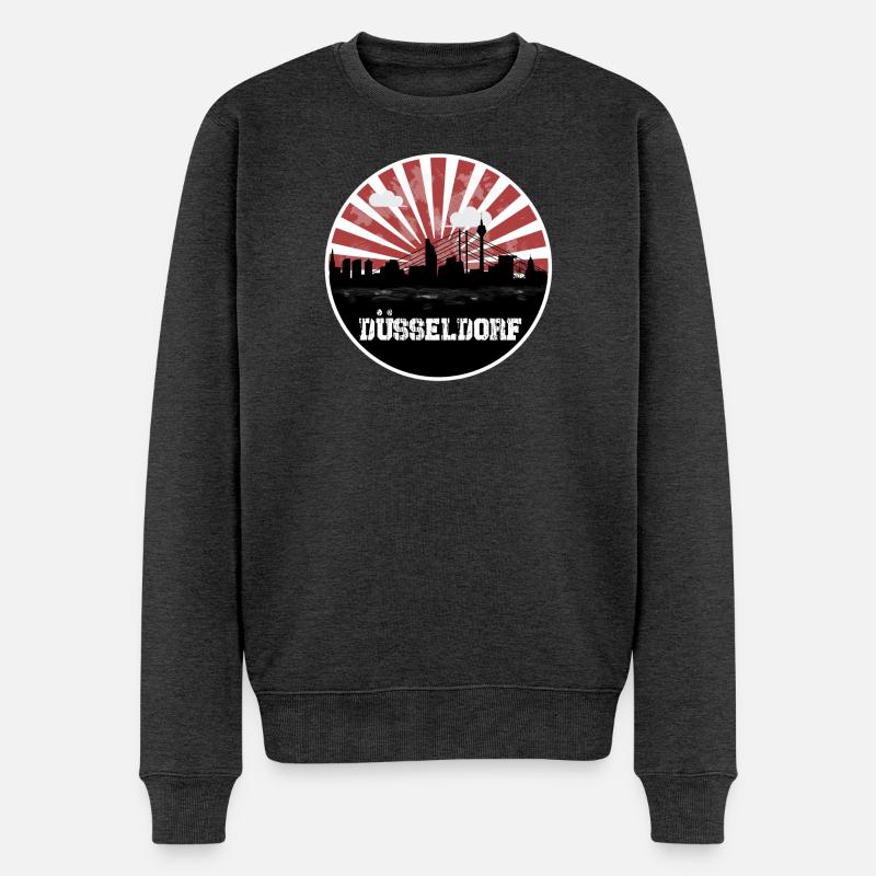 Düsseldorf Skyline Heimspiel - Männer Premium Bio Pullover - Anthrazit meliert