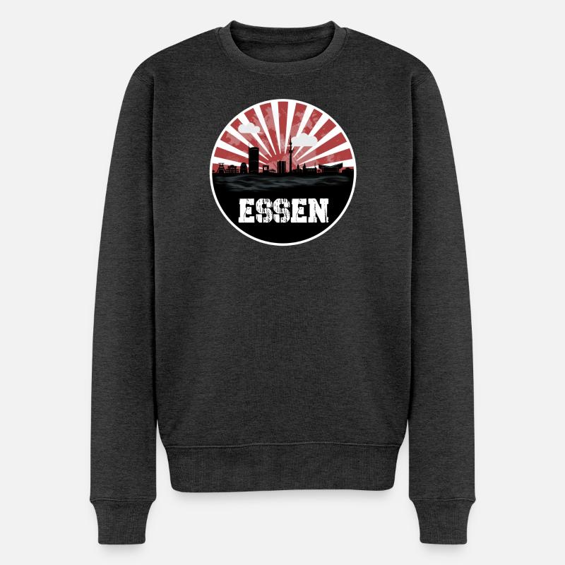 Essen Skyline Heimspiel - Männer Premium Bio Pullover - Anthrazit meliert