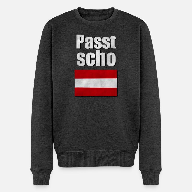 Passt scho - Männer Premium Bio Pullover - Anthrazit meliert