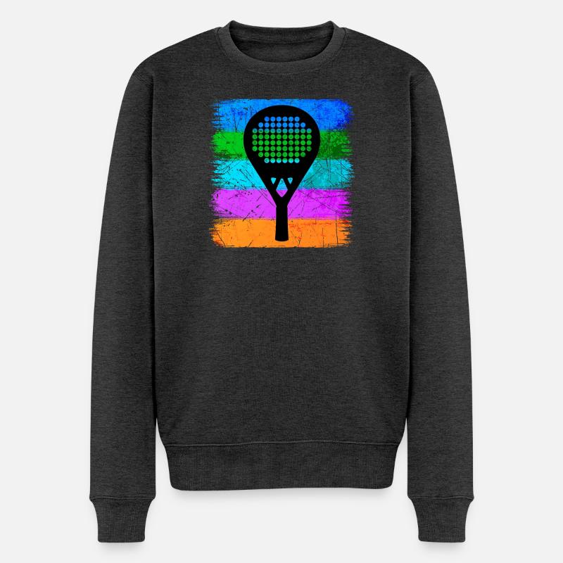 Padel Sportart Schläger Freizeit Padelspiel Fans - Männer Premium Bio Pullover - Anthrazit meliert