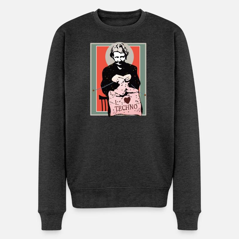 Techno couture Art Illustration - Pull Premium bio Homme - anthracite chiné