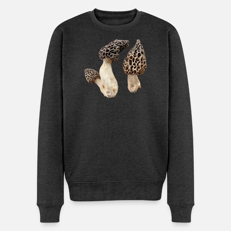 Morchel - Männer Premium Bio Pullover - Anthrazit meliert