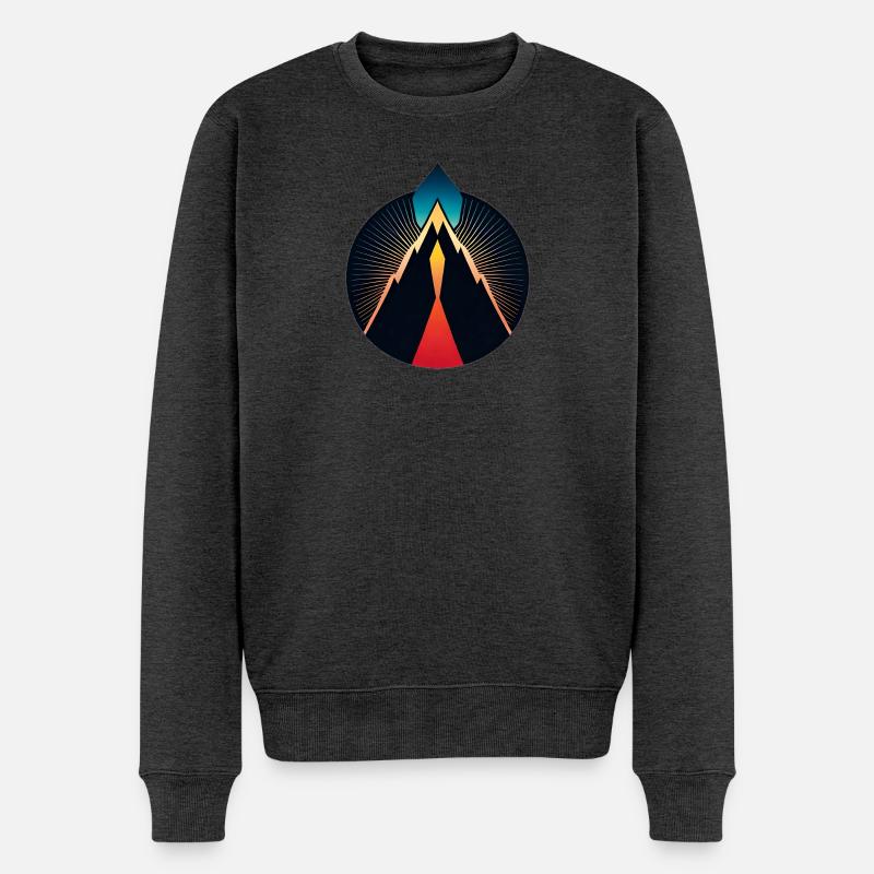 Vulkan Logo - Männer Premium Bio Pullover - Anthrazit meliert