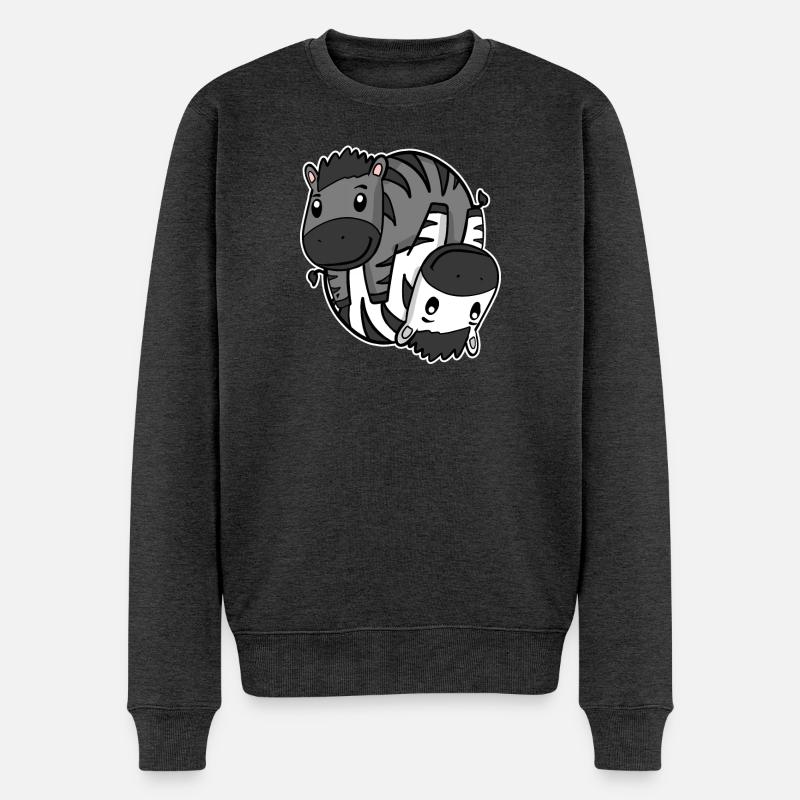 Symbole Zèbre Yin Yang - Pull Premium bio Homme - anthracite chiné