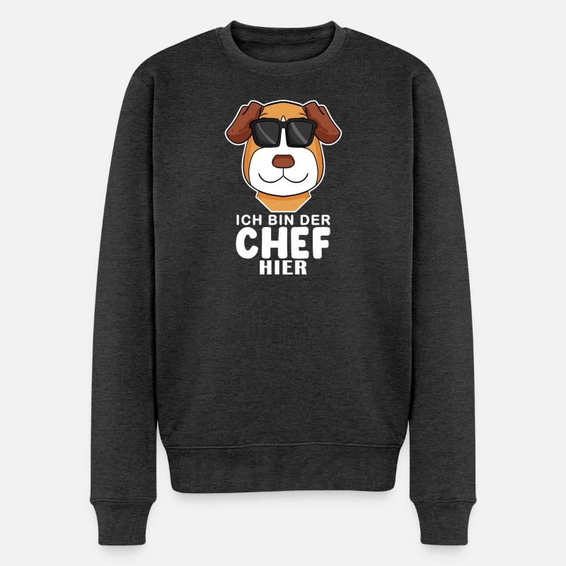 Cooler Hund Jack Russell Terrier Chef Spruch - Männer Premium Bio Pullover - Anthrazit meliert