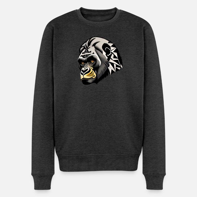 Singe, Gorille - Pull Premium bio Homme - anthracite chiné