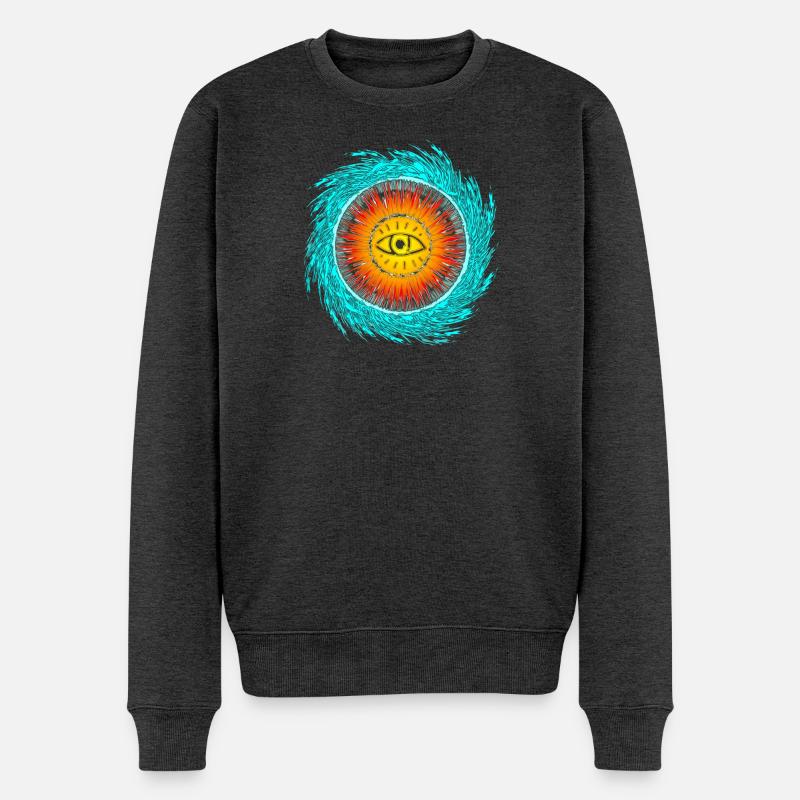Conception du tsunami oculaire - Pull Premium bio Homme - anthracite chiné