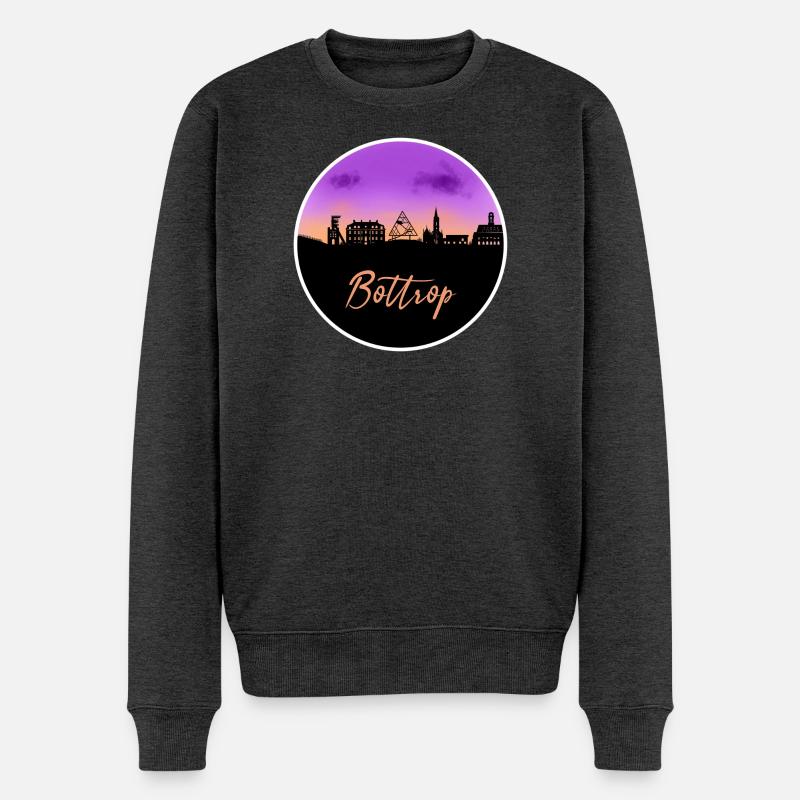 Bottrop Fine Skyline - Männer Premium Bio Pullover - Anthrazit meliert