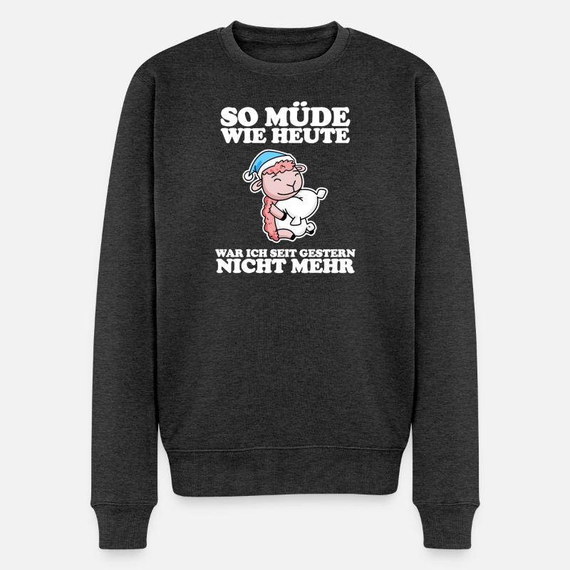 Schlafen Ausschlafen Faul - Männer Premium Bio Pullover - Anthrazit meliert