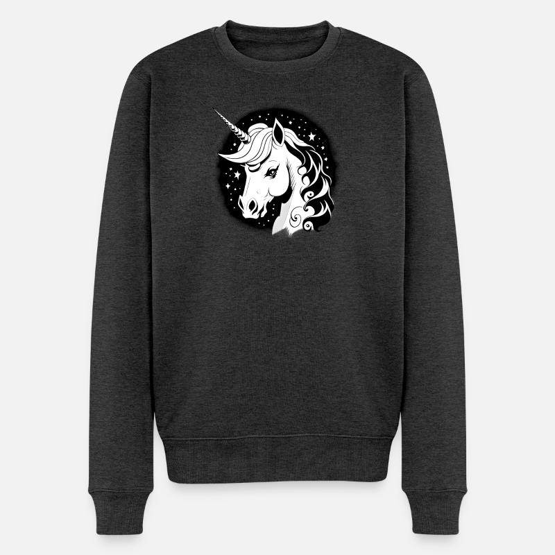 Goth Einhorn - Männer Premium Bio Pullover - Anthrazit meliert