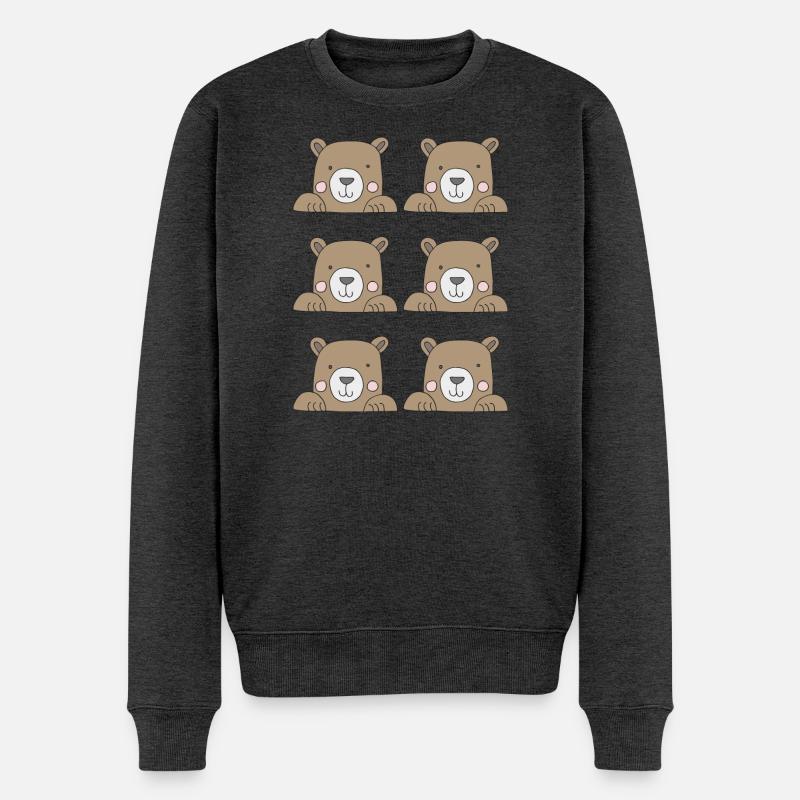 bärenkopf 6fach - Männer Premium Bio Pullover - Anthrazit meliert