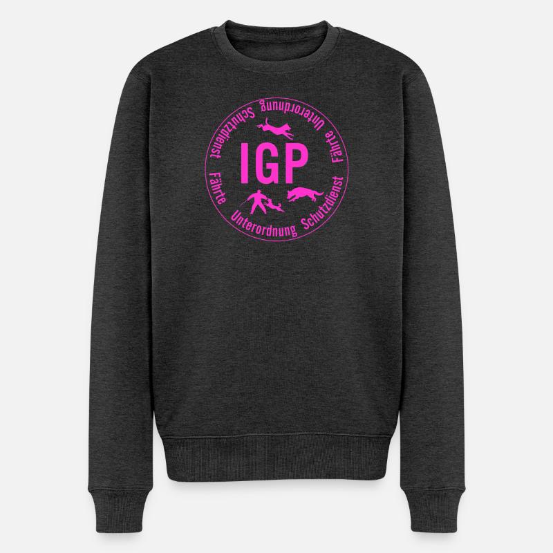 IGP Hundesport - Rund, pink - Männer Premium Bio Pullover - Anthrazit meliert
