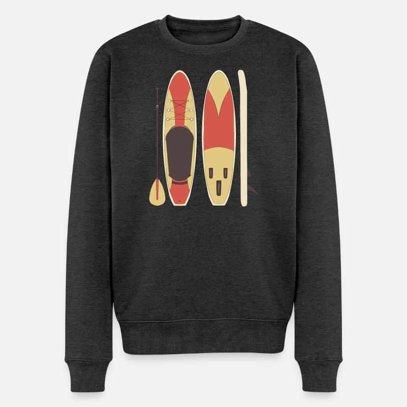 Standup-Paddling - Männer Premium Bio Pullover - Anthrazit meliert