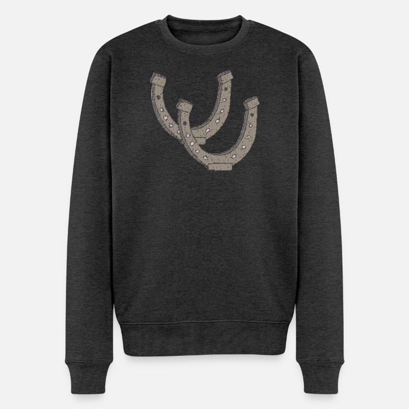 hufeisen gewebe - Männer Premium Bio Pullover - Anthrazit meliert