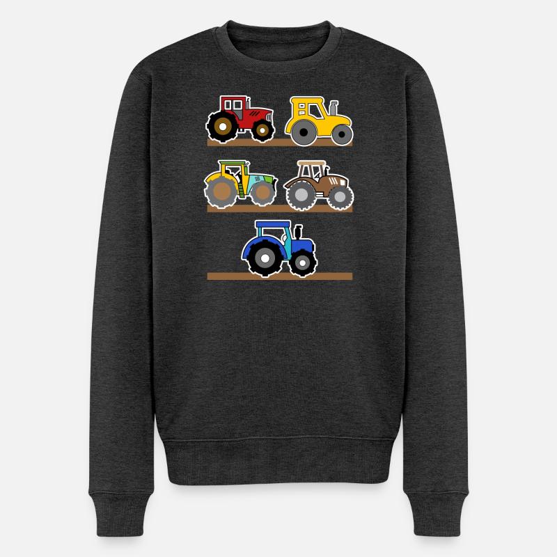 Landwirtschaft Landleben Ackerbau Traktor Bauer - Männer Premium Bio Pullover - Anthrazit meliert
