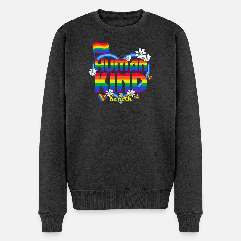 LGBT, schwul, lesbisch, stolz - Männer Premium Bio Pullover - Anthrazit meliert