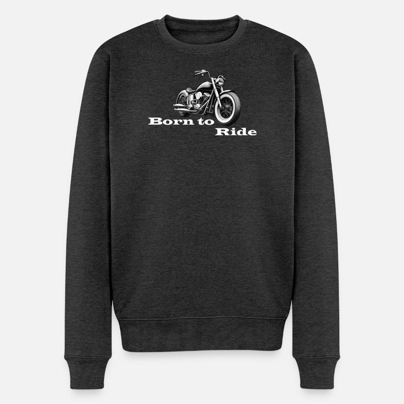 Né pour rouler blanc - Pull Premium bio Homme - anthracite chiné