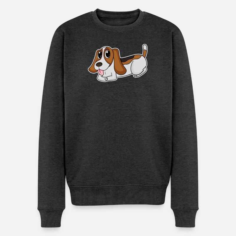 Basset Hound Hunderasse Hund Hunde - Männer Premium Bio Pullover - Anthrazit meliert