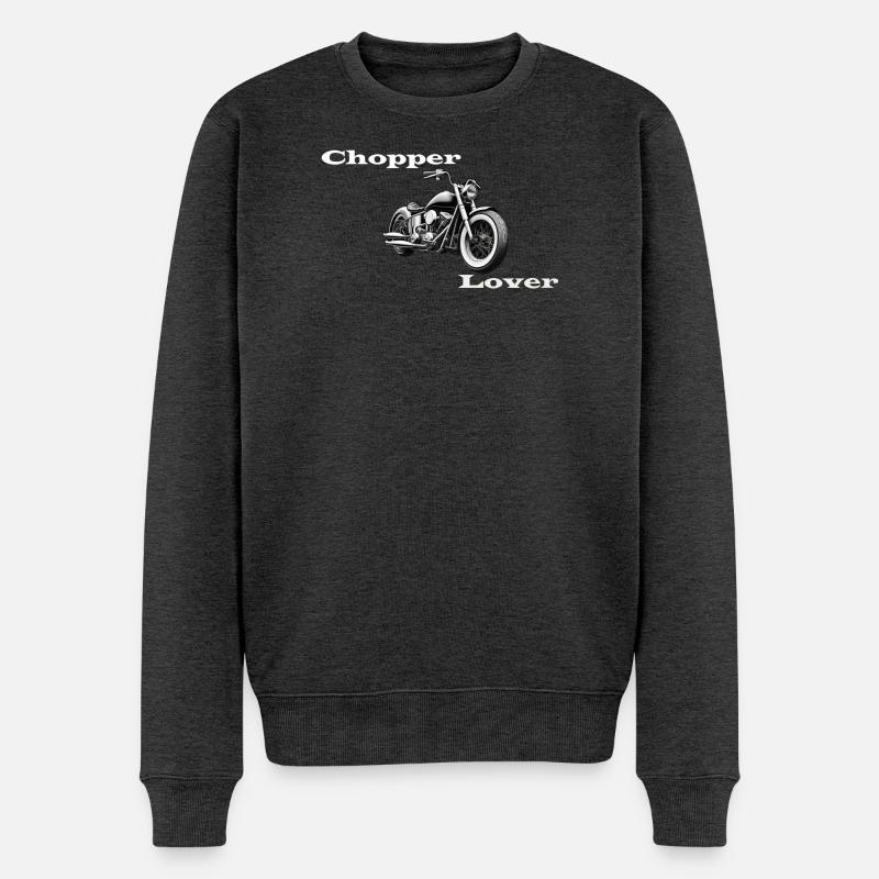 Chopper Lover weiß - Männer Premium Bio Pullover - Anthrazit meliert