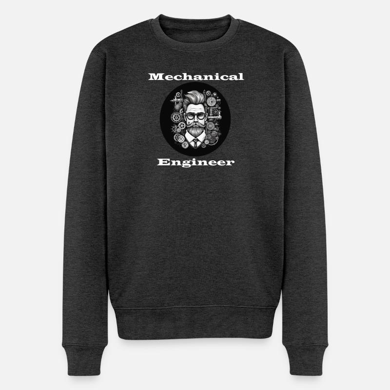 Mechanical Engineer weiß - Männer Premium Bio Pullover - Anthrazit meliert