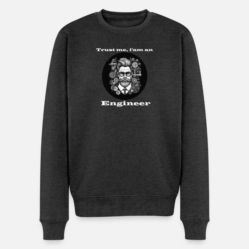 Croyez-moi Ingénieur blanc - Pull Premium bio Homme - anthracite chiné