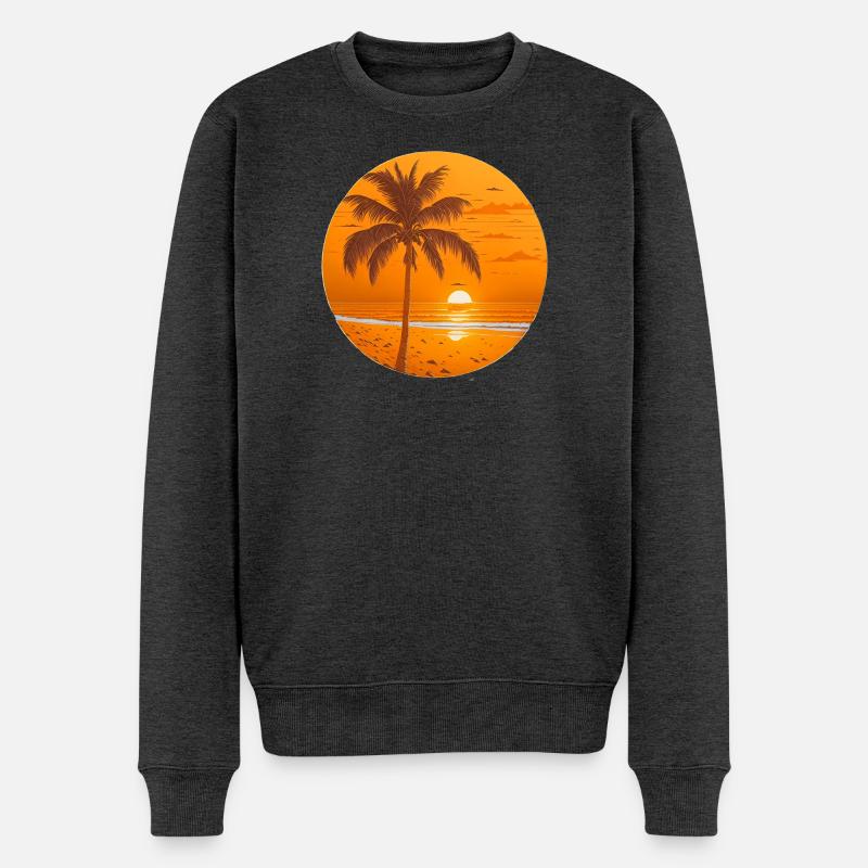 Coucher de soleil - Pull Premium bio Homme - anthracite chiné