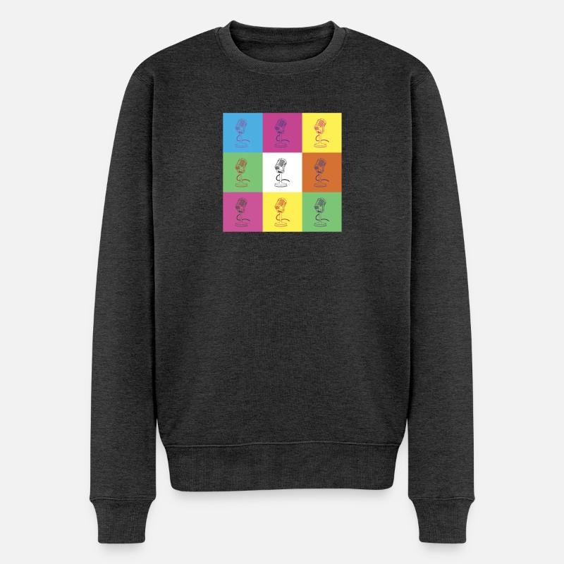 Mikrofon Design - Männer Premium Bio Pullover - Anthrazit meliert