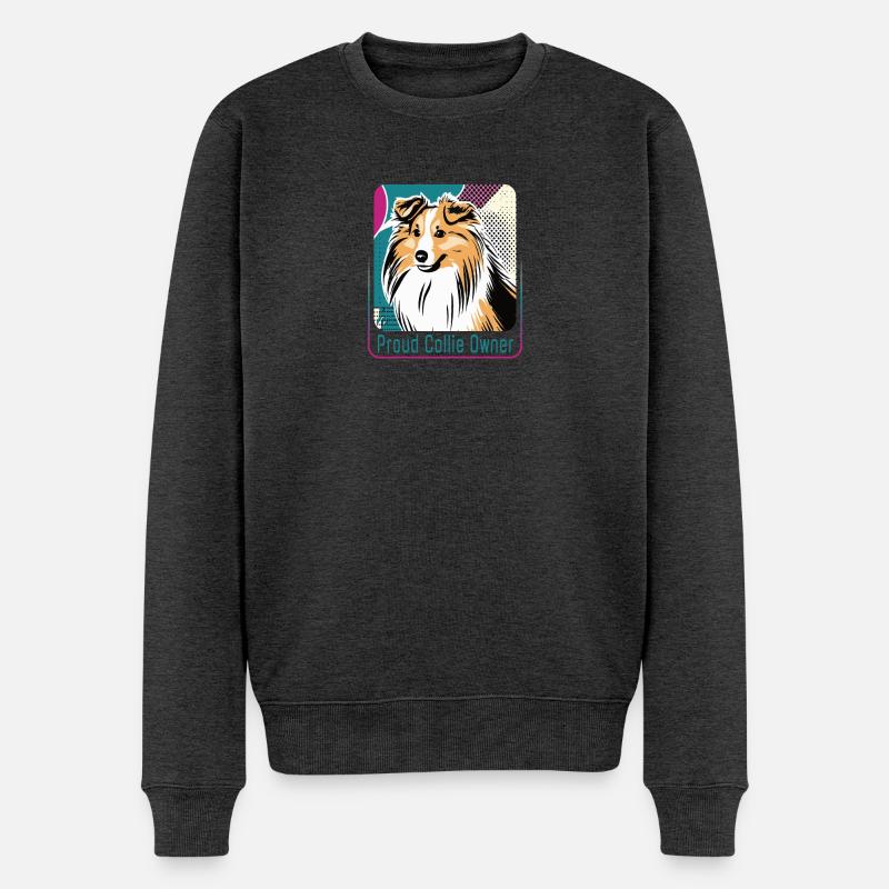 Fier propriétaire de Collie - Pull Premium bio Homme - anthracite chiné
