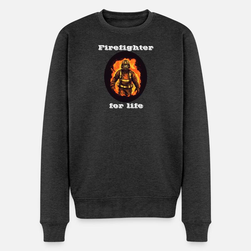 Firefighter for life weiß - Männer Premium Bio Pullover - Anthrazit meliert