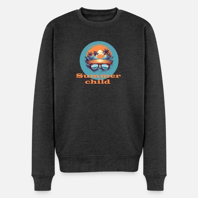 Summer child - Männer Premium Bio Pullover - Anthrazit meliert