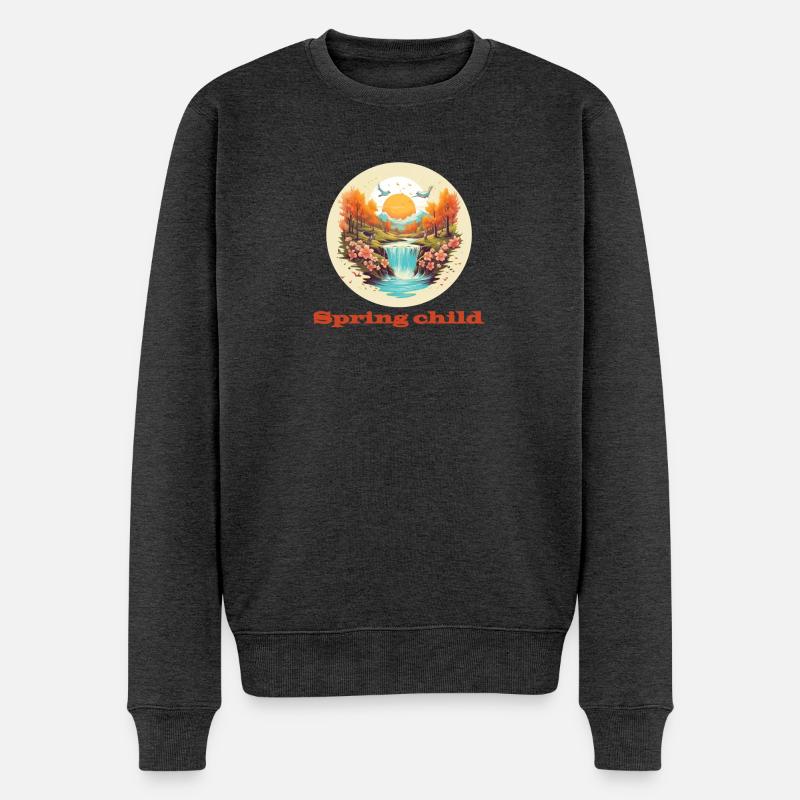 Spring child - Männer Premium Bio Pullover - Anthrazit meliert