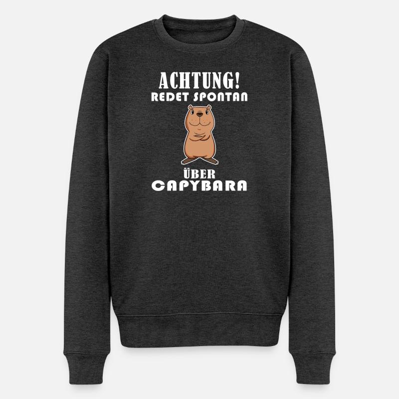 Capybara Wasserschwein - Männer Premium Bio Pullover - Anthrazit meliert
