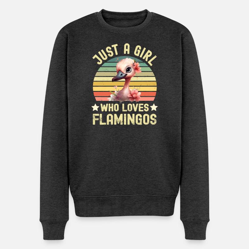 Flamingo - Männer Premium Bio Pullover - Anthrazit meliert