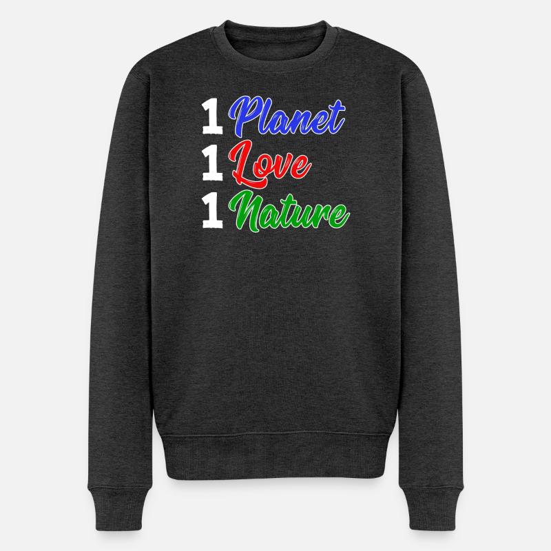 Mutter Erde Planet Natur Statement Naturschutz - Männer Premium Bio Pullover - Anthrazit meliert