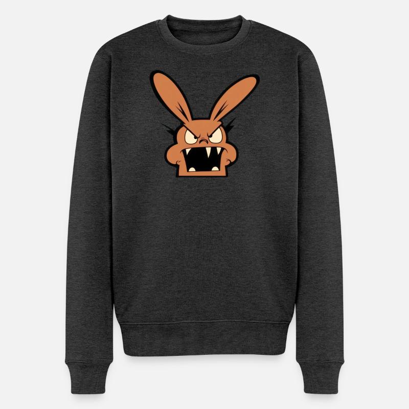 wütender Hase - Männer Premium Bio Pullover - Anthrazit meliert