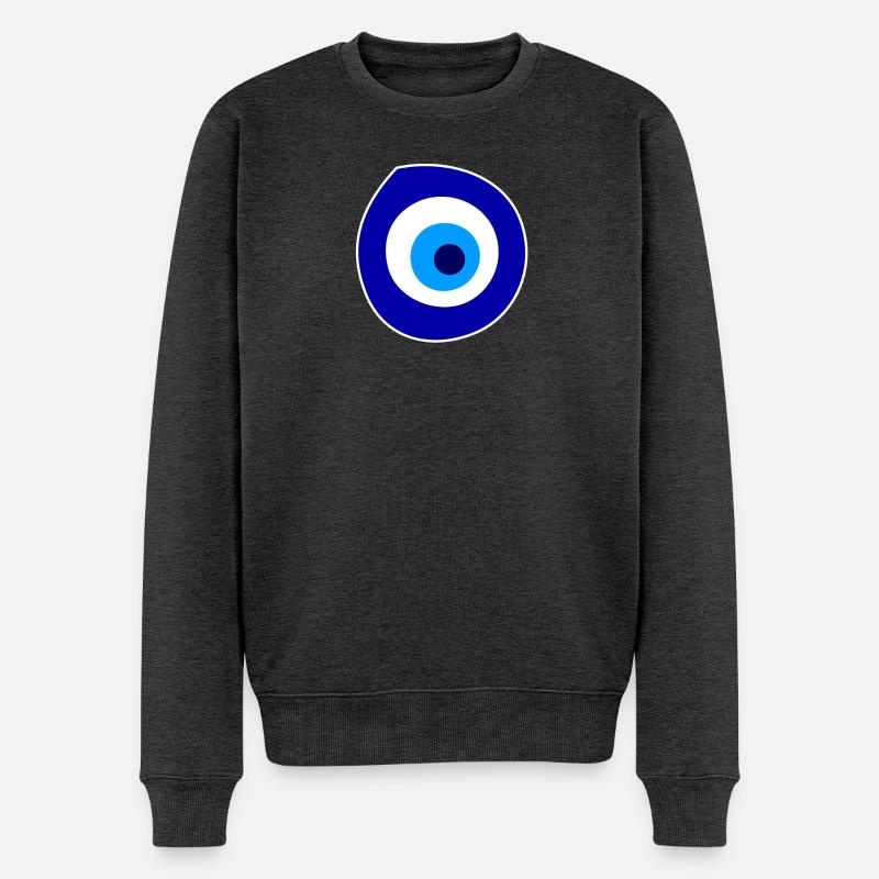 Symbol des bösen Blicks - Männer Premium Bio Pullover - Anthrazit meliert