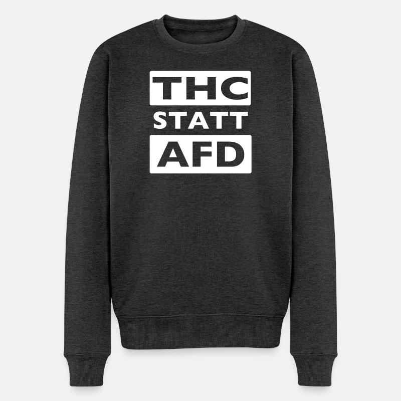 THC STATT AFD - Männer Premium Bio Pullover - Anthrazit meliert