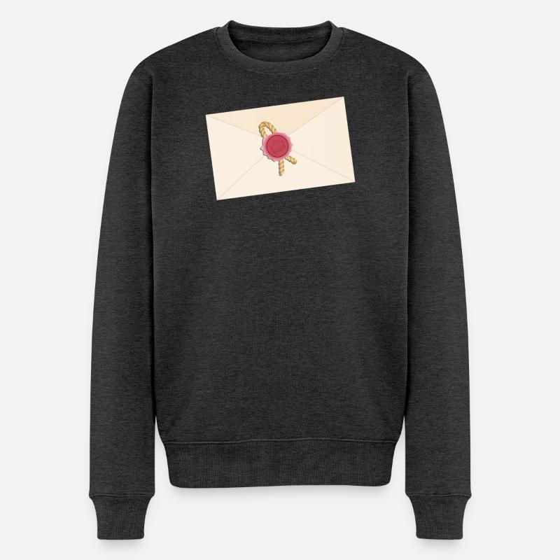 Enveloppe fermée avec sceau - Pull Premium bio Homme - anthracite chiné