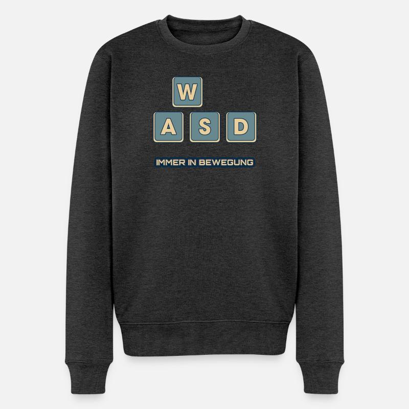 WASD - immer in Bewegung - Männer Premium Bio Pullover - Anthrazit meliert